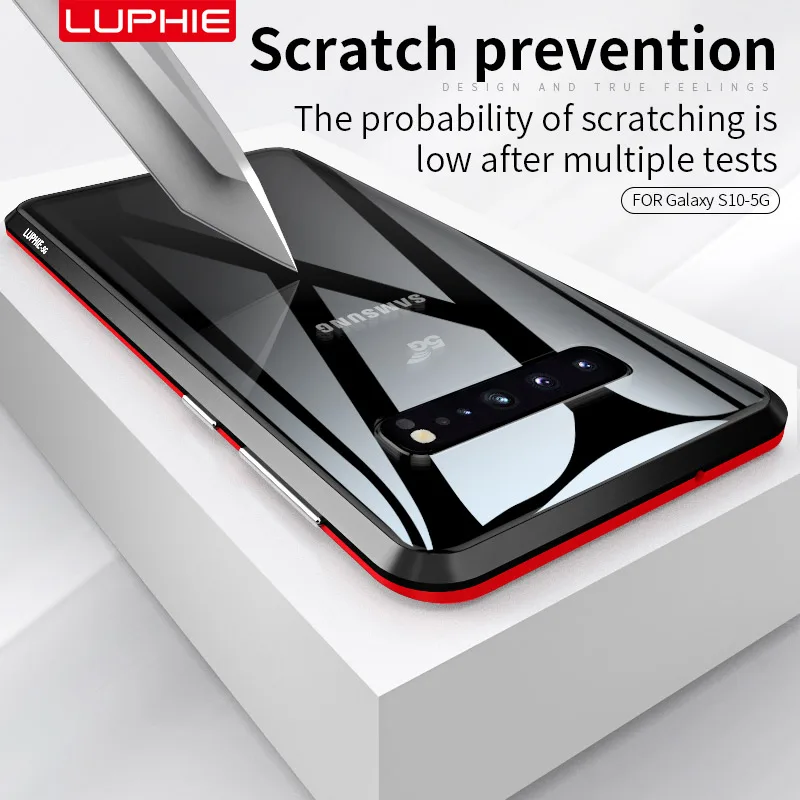Для Samsung Galaxy S10 5G LUPHIE магнит Адсорбция металлический бампер передний задний
