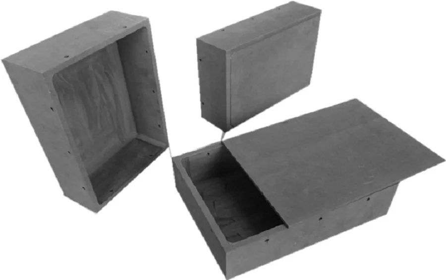 450*210*100 мм коробка из чистого графита с крышкой для спекания