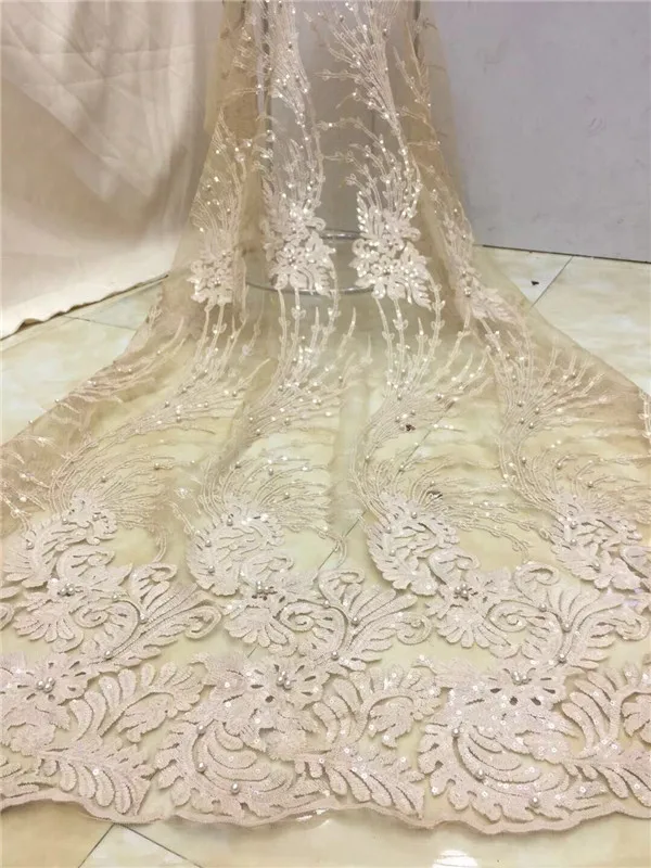 Новое французское нигерийское кружевное платье с пайетками африканская