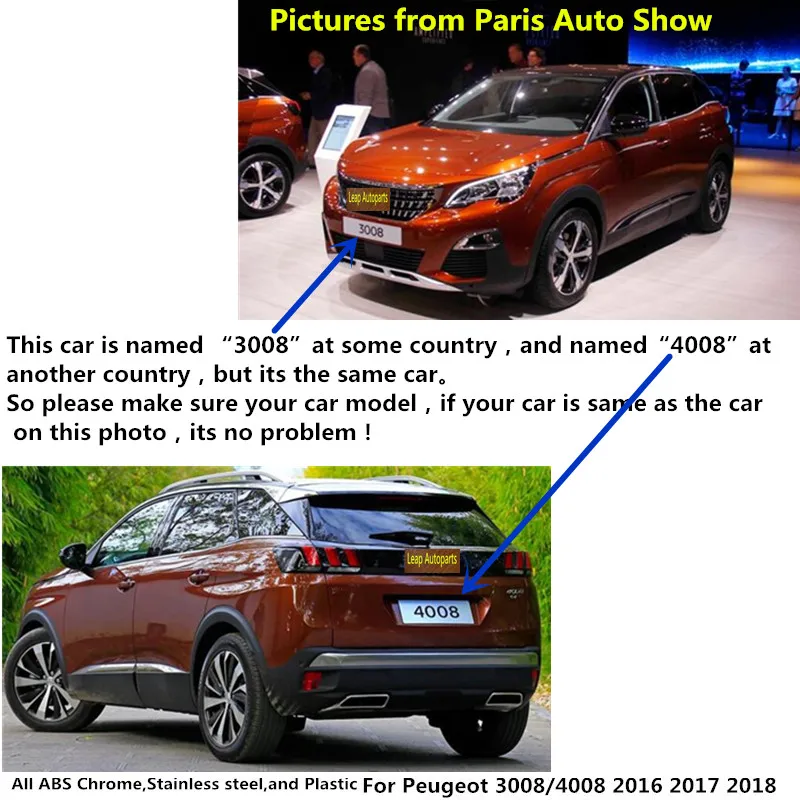 Abaiwai для Peugeot 3008 GT 2017 2018 ABS Хромированная накладка на дверную ручку наклейка