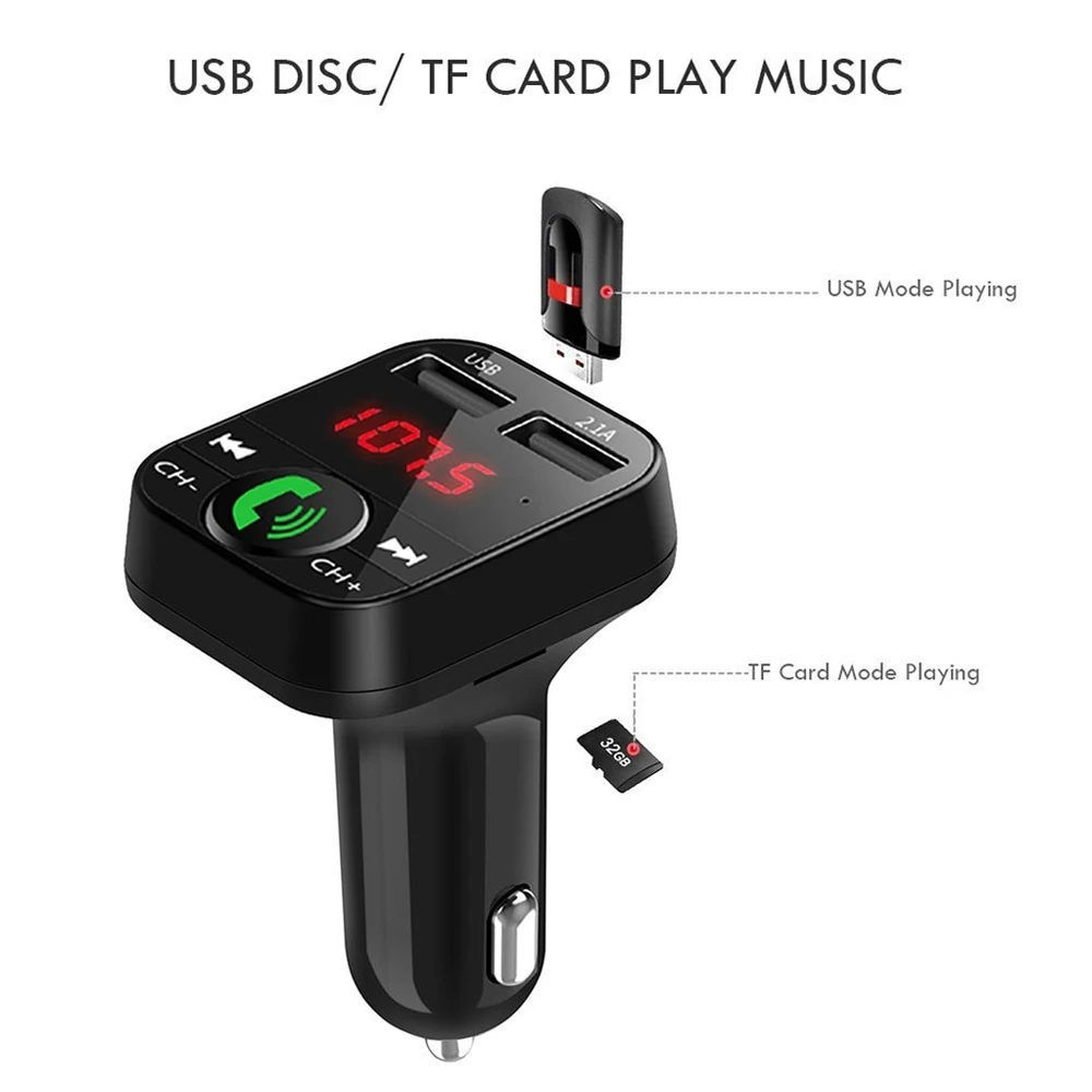 USB Auto Charge Car Aux Audio Modulator Wireless BT Handsfree FM Transmitter LCD MP3 Player | Автомобили и мотоциклы