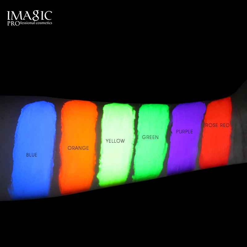 IMAGIC 8 цветов неоновая краска для лица и тела 13 мл флуоресцентная Rave Festival краска под УФ лампой вечерние флуоресцентные