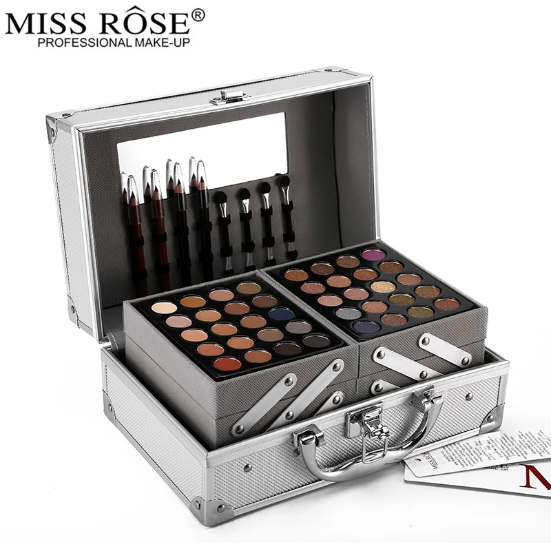 Miss Rose макияжные палитры набор матовые мерцающие тени для век Пудра лица помада