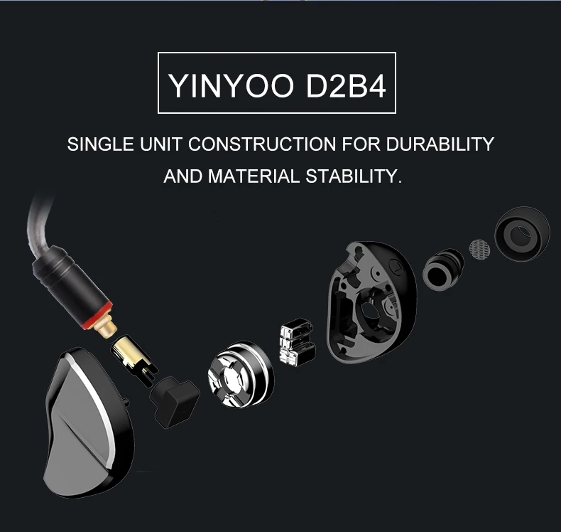 Наушники вкладыши Yinyoo D2B4 гибридные наушники с графической диафрагмой 10 мм 2DD + 4BA