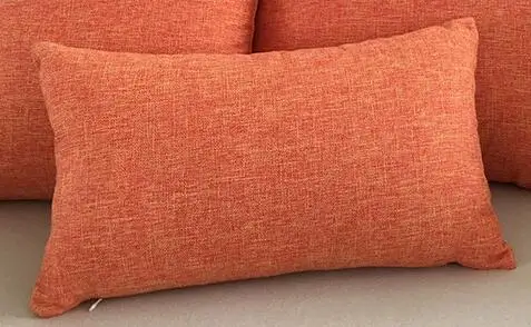 Orange Fyjafon толстый 2 шт чехол для подушки, однотонный чехол для подушки, декоративный чехол для подушки из хлопка и льна, чехлы для подушек 45*45/55*55/30*50/60*60 - Цвет: Orange