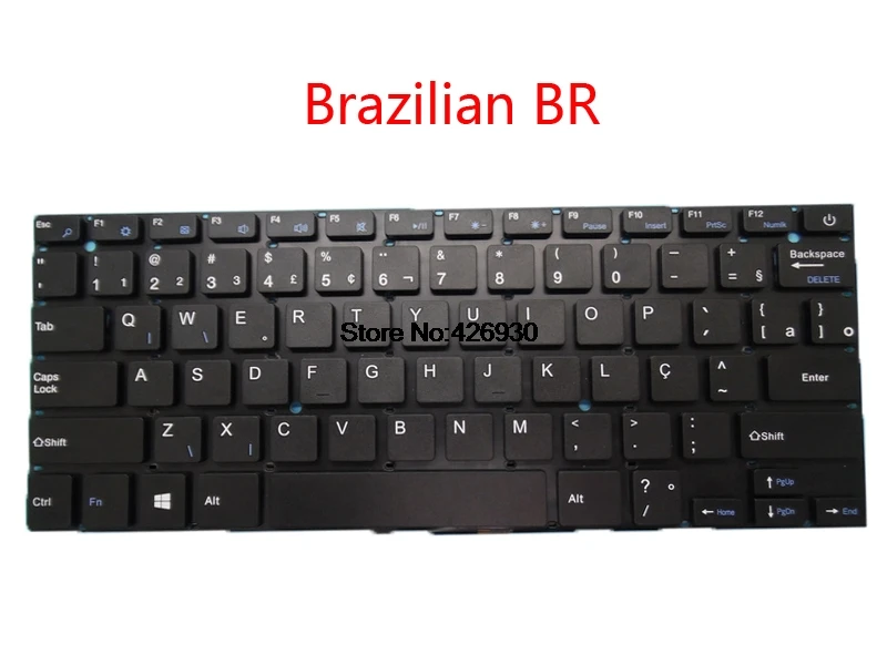 Brazilian BR Ноутбук RU США BR AR Клавиатура для Irbis NB14 NB41 NB42 NB43 NB44 NB45 NB46 NB48 NB50 NB51 NB52 NB60 NB61 России английский - Цвет: Brazilian BR