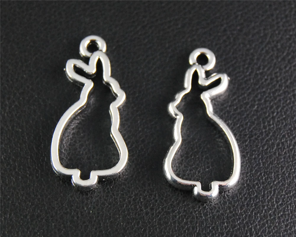 10 шт Серебряный цвет/Золотой кролик очарование ручной работы подвески ювелирные
