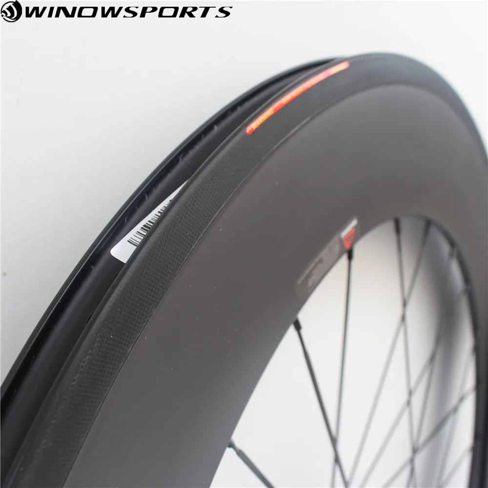 Углеродные дорожные колеса 88 мм Глубокий 23 ширина клинчер с Novatec 271/Powerway R13/R36