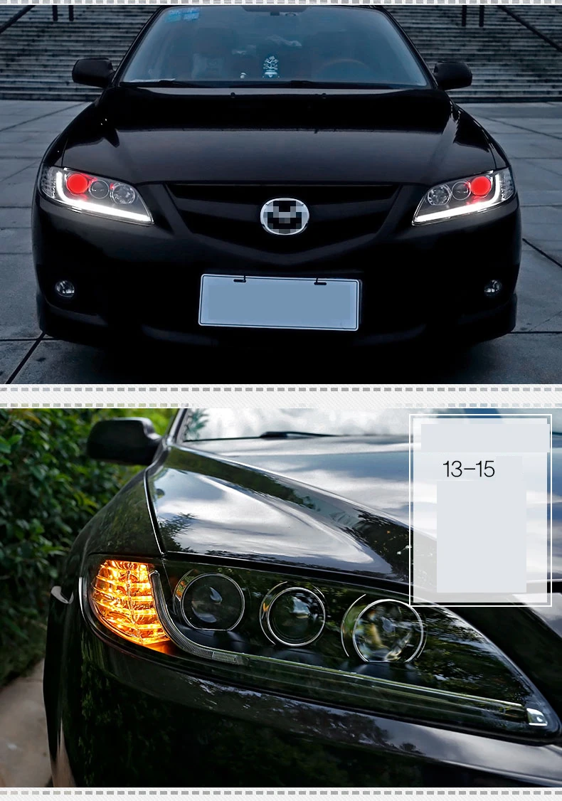 Стайлинга автомобилей фара для Mazda6 фары mazda 6 2004-2013 светодиодный фар H7 D2H Hid вариант Ангел глаз биксеноновые фары