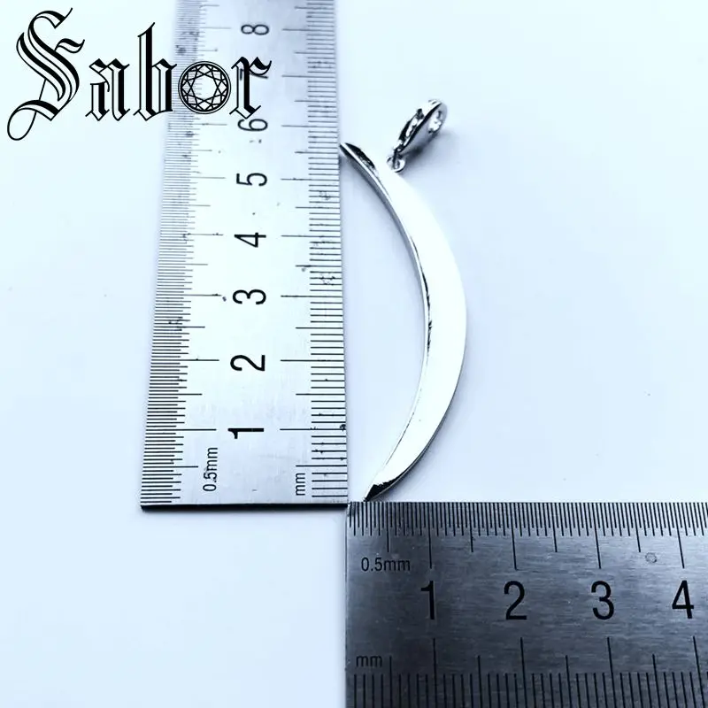Long Moon Silver Charm Pendant DIY Jewelry Findings Accessories silver plated Fashion Gift For Women Men thomas | Украшения и