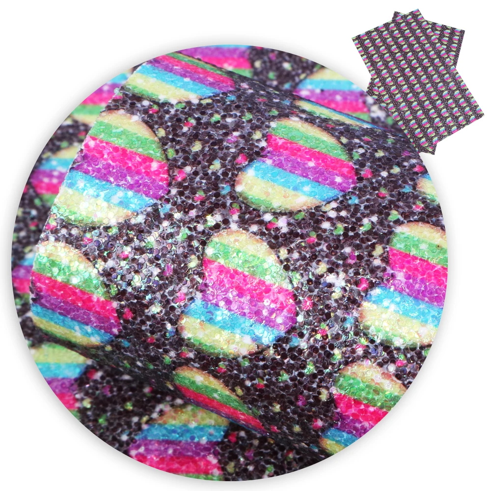 David accessories 20*33cm Glitter Sequin Pineapple Leopard Heart Love Faux Synthetic Leather DIY Hairbow Bags Decoration 1Yc4879 | Дом и сад