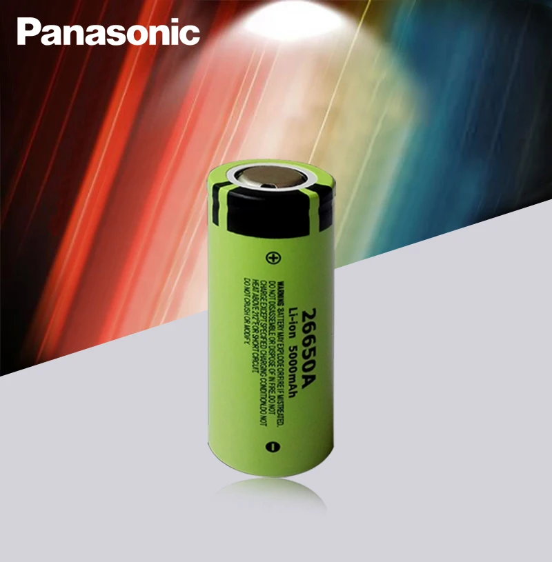 2 шт. Panasonic 26650A 3,7 в 5000 мАч Высокая емкость 26650 литий-ионные аккумуляторы и быстрое зарядное устройство лучшее качество