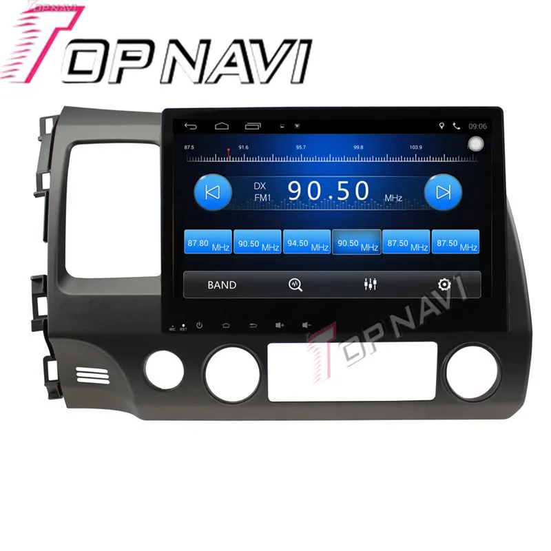 Topnavi 10 1 ''четырехъядерный Android 6 0 Автомобильный GPS навигатор для Honda Civic 2006 2007 2008