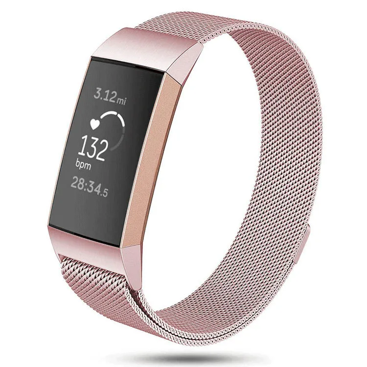 Замена Миланского Fitbit Charge 3 Band Миланский ремешок для Fitbit Charge 3 Band ремень розовое золото ремешок для часов Ремешок
