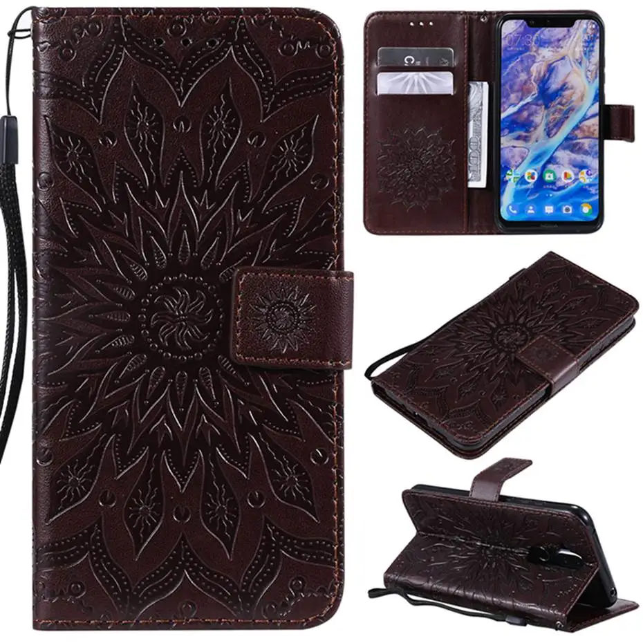 Из искусственной кожи флип чехол для Nokia 3, 5, 6, 8, 9, чистый вид кошелек с рисунками подсолнуха чехол для Nokia 1 3,1 3,2 4,2 7,1 8,1 плюс Чехол для телефона чехол