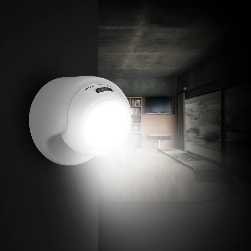 

COB LED Motion Sensor Night Light 110lm White Light 360 Degree Rotation with 3 Hanging Hole For Hallway, Closet, Stairs, Camping