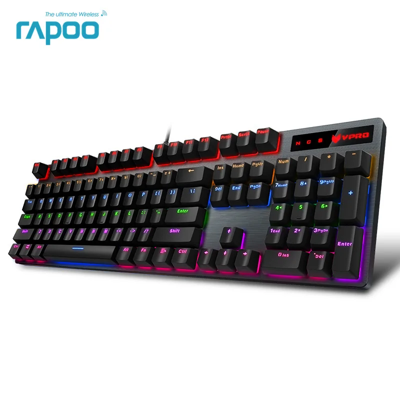 Rapoo V500PRO 104key механическая клавиатура USB Проводная игровая с 7 цветов Подсветка для