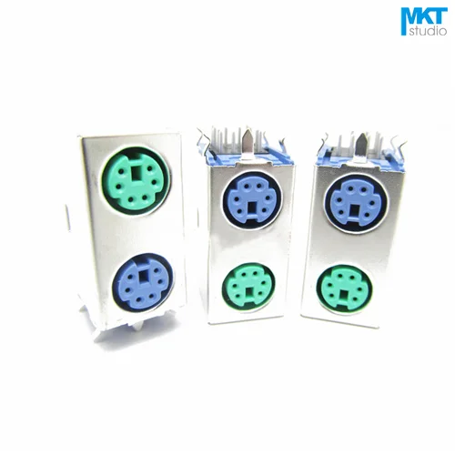 

100Pcs Double Purple+Green Female 2x6 Pins PS/2 PS 2 PCB Socket Jack Connector For Mouse&Keyboard