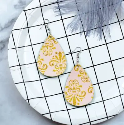 30 пара/лот женские цветочные серьги из искусственной кожи
