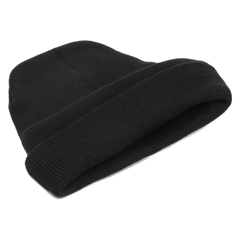 Мужская Зимняя Skullies шапочки женский вышивка шляпа моды черная осень Вязаная