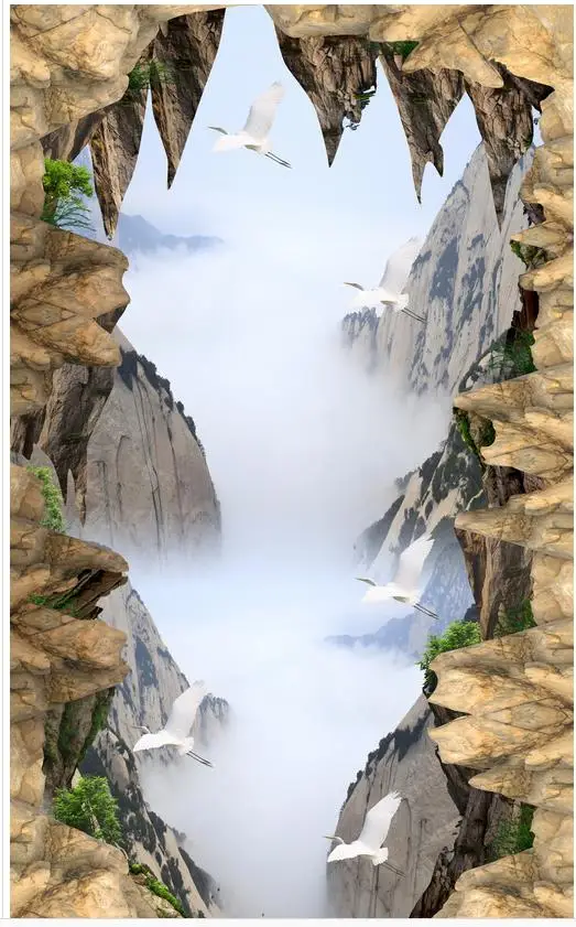 Современная Наклейка 3D Пол Горный пейзаж ПВХ самоклеящаяся настенная бумага|floor