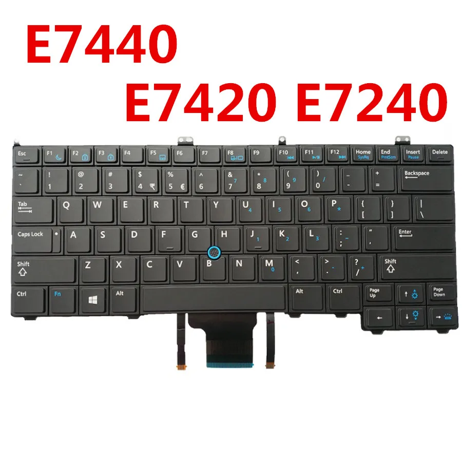 Оригинальная клавиатура для ноутбука с подсветкой Dell Latitude E7440 E7420 E7240 стандарт США