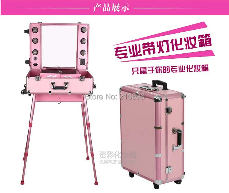 Профессиональный Чехол для макияжа с подсветкой ножками и зеркалом | Багаж сумки