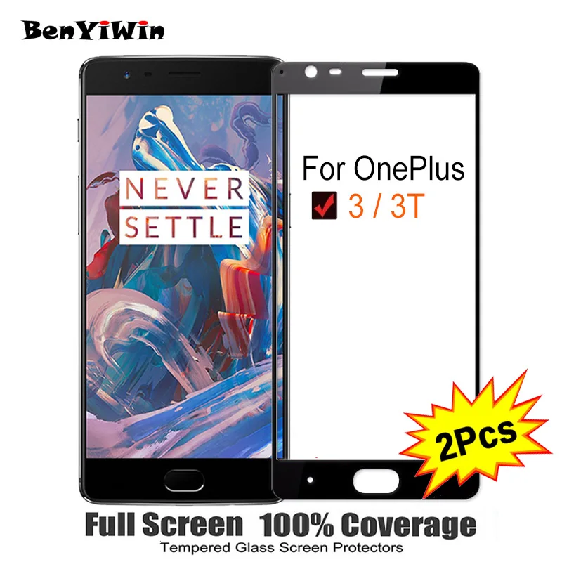 2 шт Полное покрытие экрана протектор Закаленное стекло для Oneplus 3 3T 5 50 &quot9 H