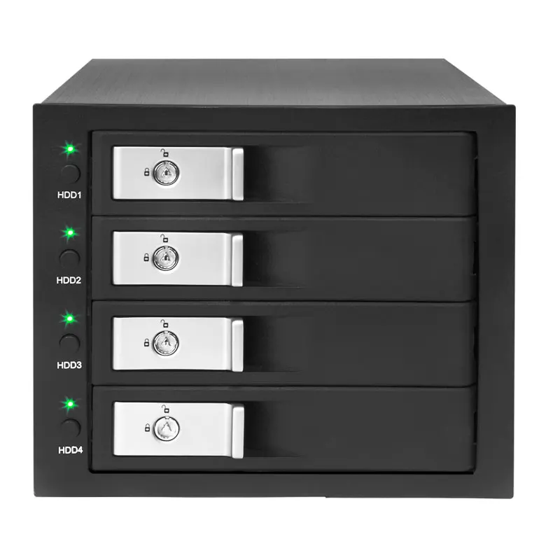 Uneatop 3.5in SATA aluminum 4-bay slots tray-less mobile rack for optical drive bay hdd Internal Backplane Enclosure