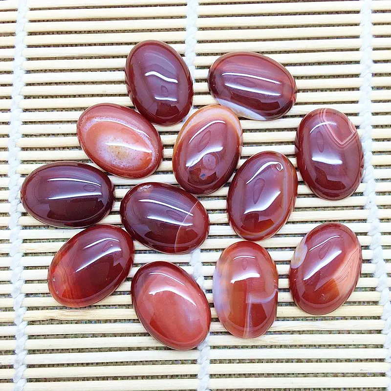 Beadztalk 30pcs Natural Stone Cab Cabochons Beads Oval 18x25 mm Carnelian Red stone DIY Necklaces Bracelets Jewelry | Украшения и