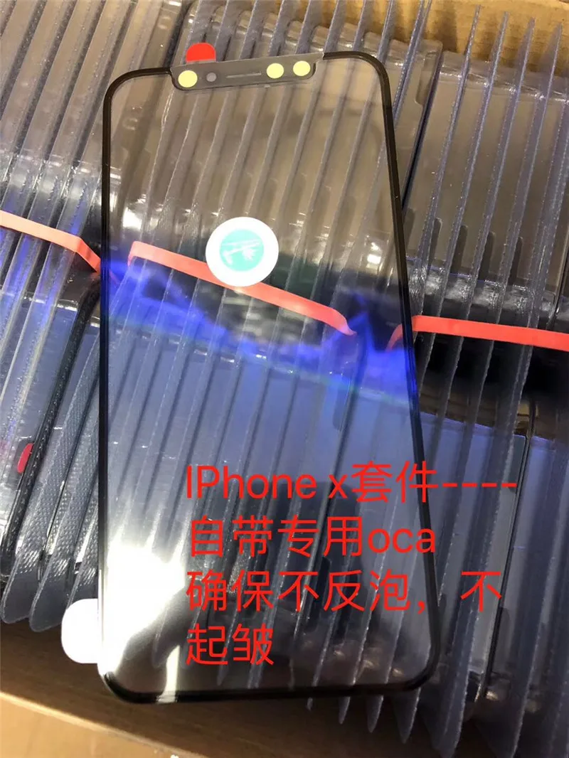 Внешнее стекло для переднего экрана 5 в 1 с OCA и рамкой сборе iPhone X запасные части