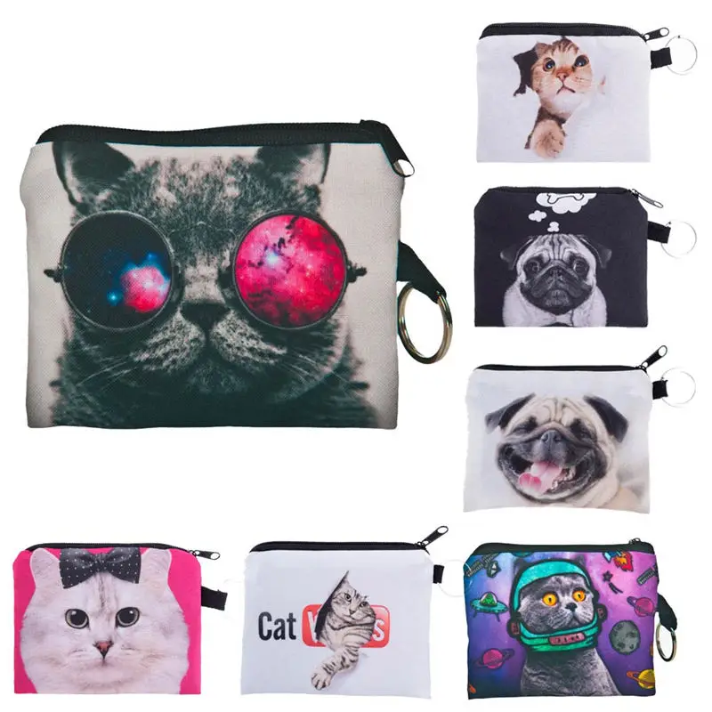 2018 девушка печати кошелек для здачи монет клатч молния нулевой бумажник телефон