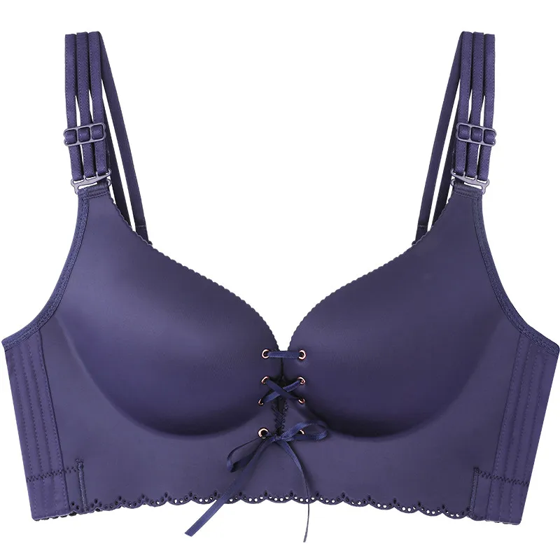blue MengShan, нижнее белье большого размера для девочек, бандажный бюстгальтер большого размера, 200 Jin, беспроводное нижнее белье для женщин размера плюс, бюстгальтер пуш-ап - Цвет: blue