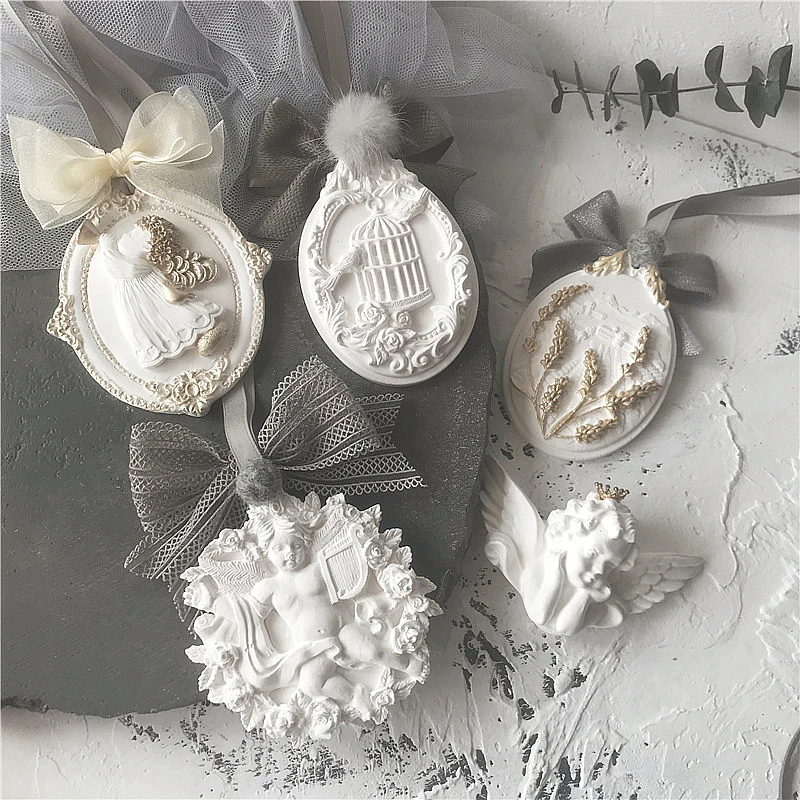 

Angel Baby Shape Cake Silicone Mold 3D Angel Aroma Wax Pendant Mould For Car Decoration DIY Gypsum Plaster Crafts Molds
