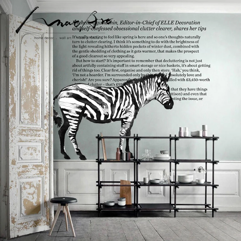 Фотообои для украшения дома в современном скандинавском стиле|stickers modern|zebra wall