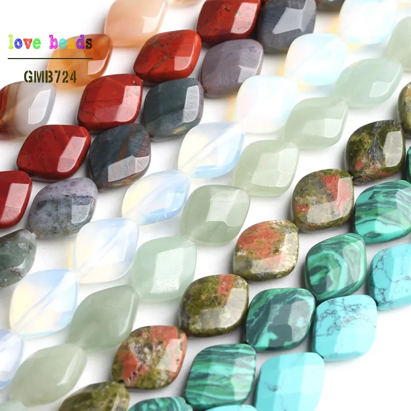 

Граненые бусины с ромбовидным камнем 10x13 мм для самостоятельного изготовления ювелирных изделий, браслетов, 16 шт.