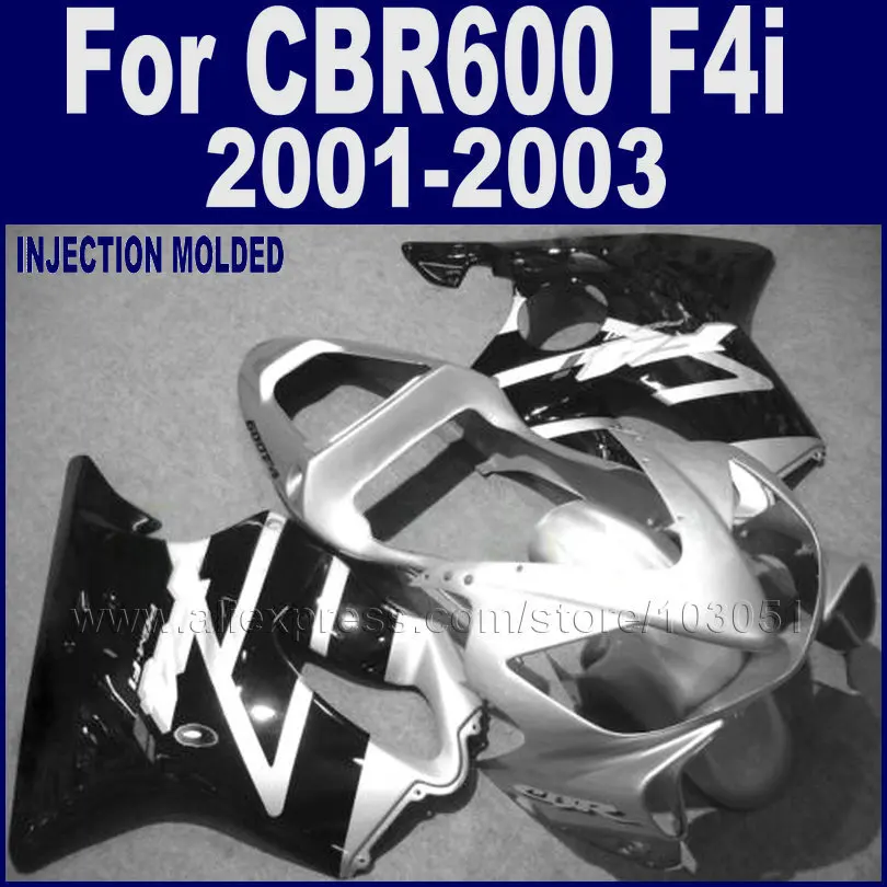 ABS Plastic Motorcycle Fairings Kits For Honda 2001 2002 2003 CBR 600 F4i 01 02 03 Cbr Black Silver Fairing Body Parts | Автомобили и
