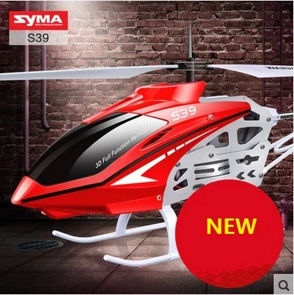 Красный/белый SYMA S39 2.4 г 3ch вертолет гироскопа светодиод мигает Алюминий анти-шок Дистанционное управление игрушка радиоуправляемый Дрон
