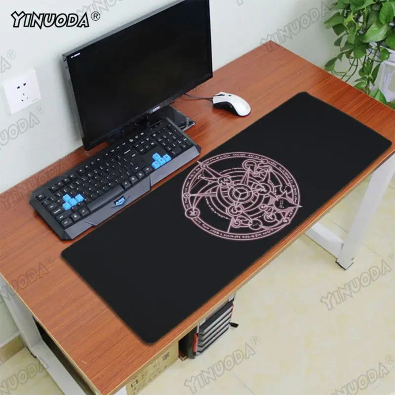 Lock Edge 40X90cm Yinuoda красивый аниме таинственный пентаграмма клавиатуры коврик резиновый игровой коврик для мыши Настольный коврик скорость/Управление версия большая игровая - Цвет: Lock Edge 40X90cm
