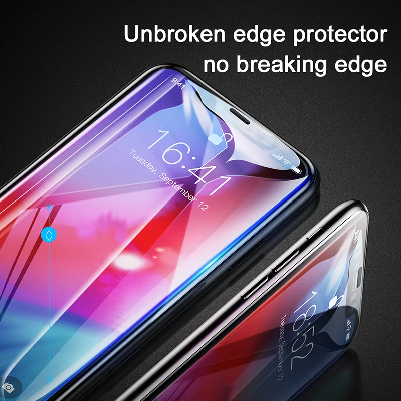 WZH 9D изогнутый край Полное покрытие закаленное стекло для iPhone X защита экрана на