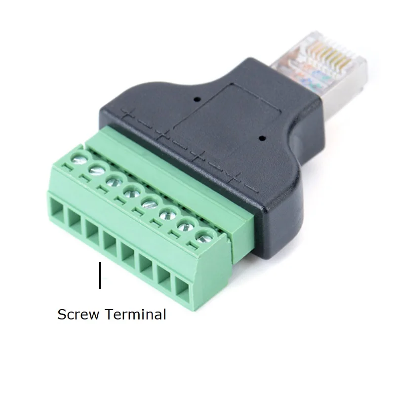2 шт./лот Ethernet RJ45 штекер в AV винтовой терминал 8Pin блок CCTV конвертер