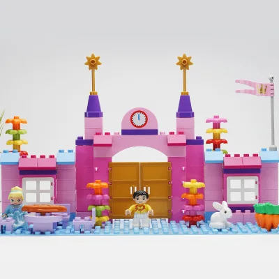 100 шт. мечта Princess Prince замок домик блоки маленького размера идущие большой duplo