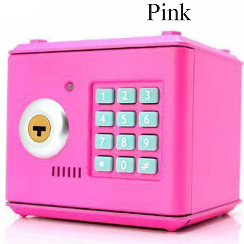 Pink Портативный безопасный Мини Копилка сейфы коробка и безопасность деньги ювелирные изделия коробка для хранения и коллекций домашнего офиса безопасности коробка для хранения DHZ027 - Цвет: Pink