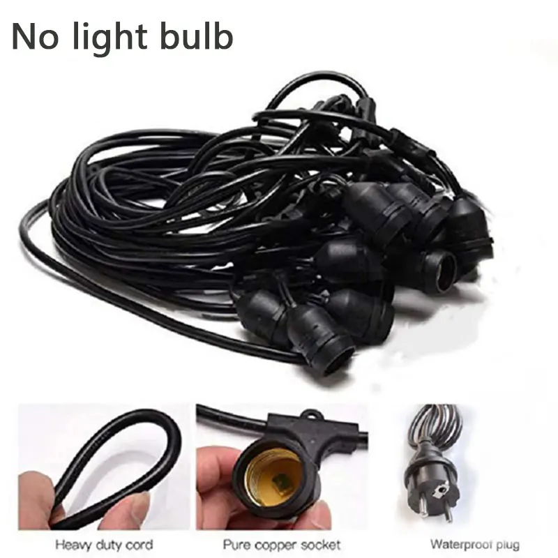 String 7m12 head Водонепроницаемый 7 м 10 м 10LED лампочка гирлянды Крытый открытый коммерческий класс E26/27 уличный сад задний двор праздничное освещение гирлянда - Испускаемый цвет: String 7m12 head