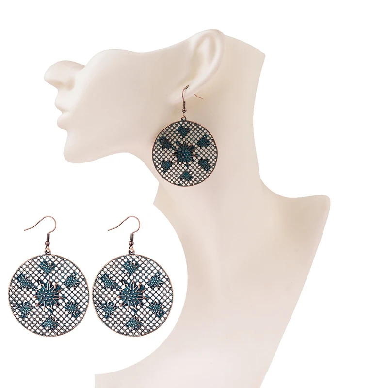 Женские винтажные серьги DOUVEI Egypt большие круглые Jhumka с перфоратором в виде