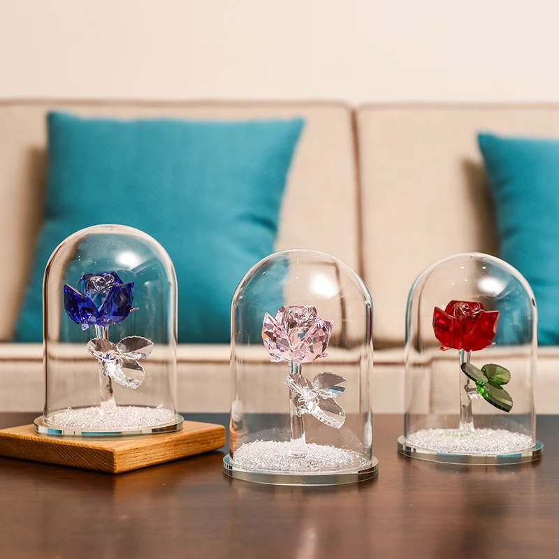 Статуэтка из искусственных кристаллов в виде Розы 1 шт. стеклянный Колокольчик