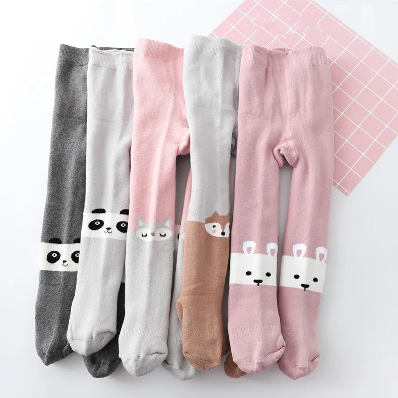 

Baby Girl Winter Cotton Bear Pantyhose Kids Terry Thicken Tights Cute Animal Pattern Infant Cotton Knitted Warm Children Fashion