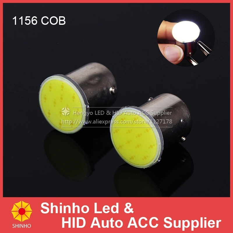 Супер яркий! 10 шт./лот S25 1156 COB 12SMD BA15S P21W авто сигнал светодиодные фонари заднего
