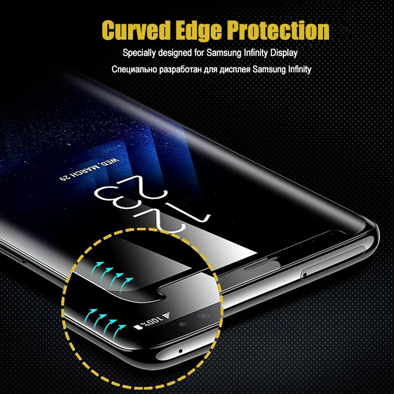 HOPCHAM 3D изогнутое закаленное стекло с полным покрытием для Samsung Galaxy S8 Защитная