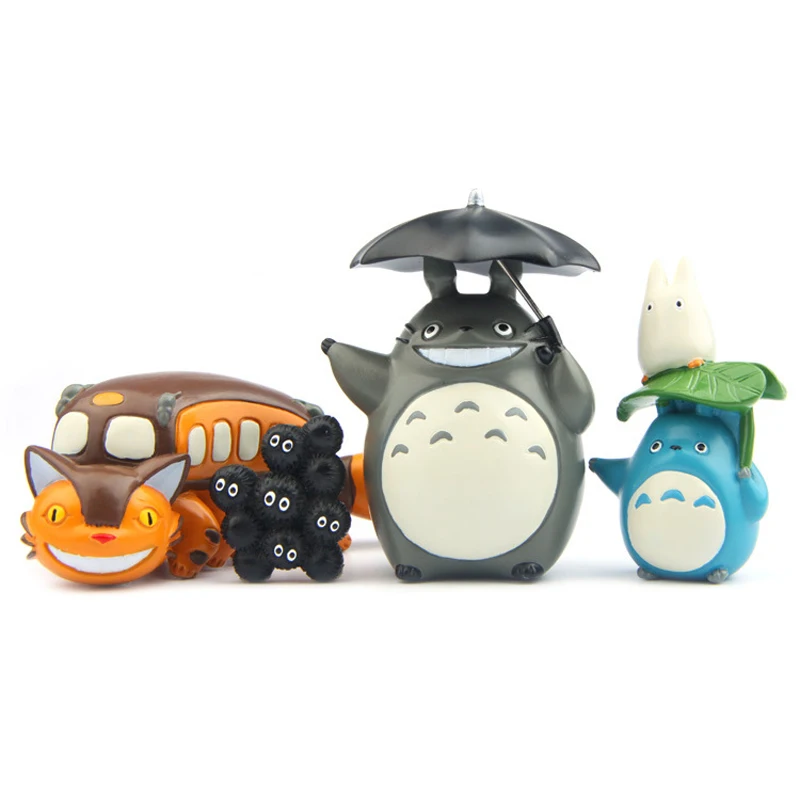 

4pcs/lot DIY New My Neighbor Totoro Figure PVC Blue Landscape Collection Model Toy